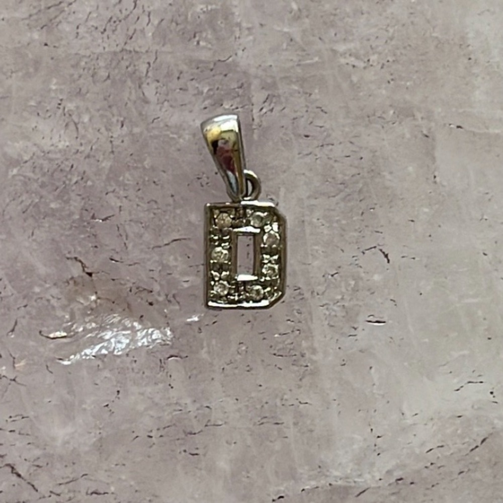 “D” initial necklace charm